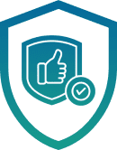 Security badge with approval symbol