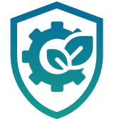 Eco-friendly technology shield icon